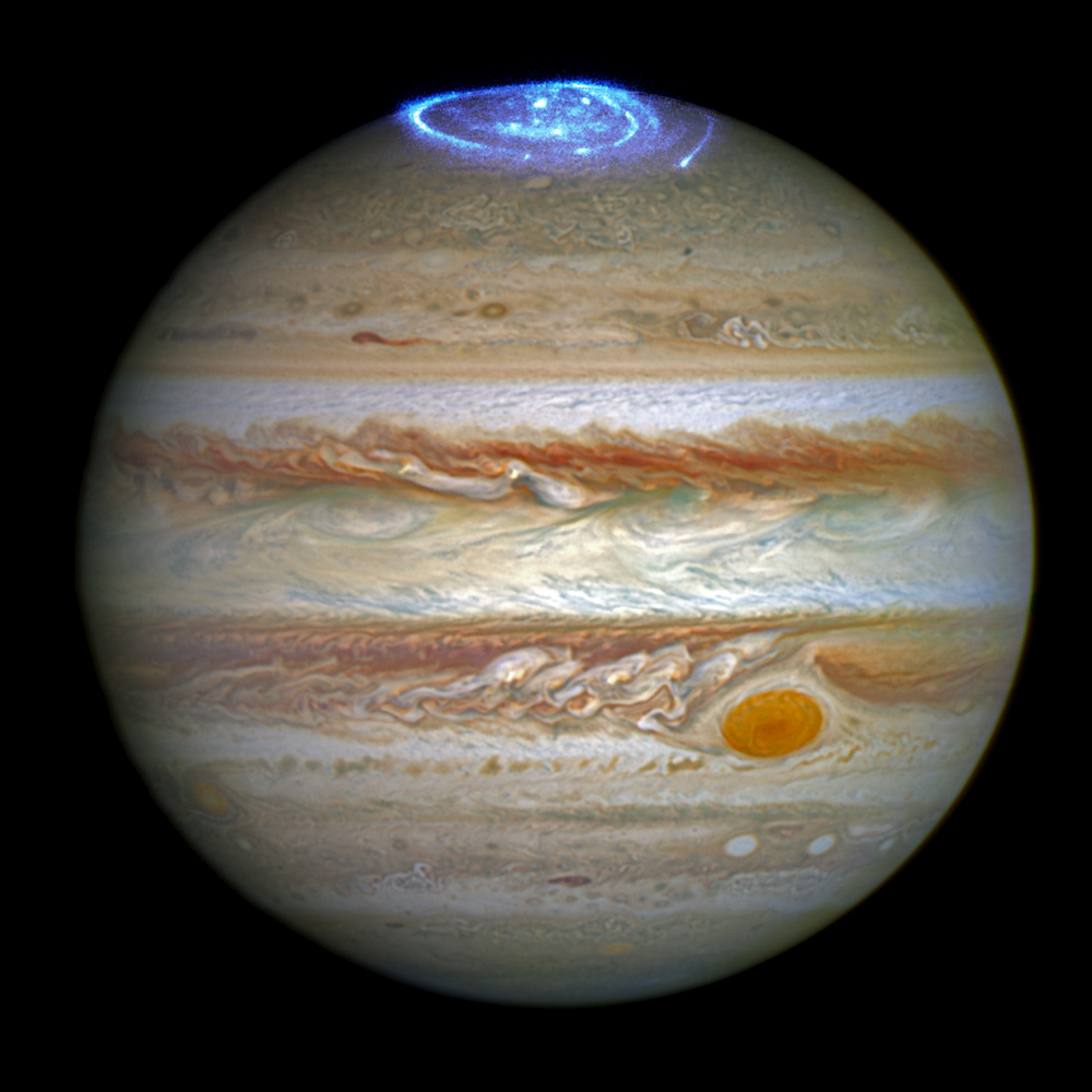 This full-disc image of Jupiter was taken on 21 April 2014 with Hubble's Wide Field Camera 3 (WFC3). Credits: NASA, ESA, and J. Nichols (University of Leicester)